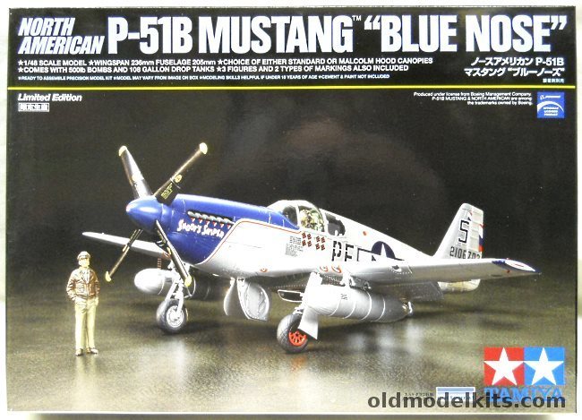 Tamiya 1/48 P-51B Mustang Blue Nose 'Snoot's Sniper' 328 FS 352 FG 8th AF August 1944 / Also June 1944, 92216-2800 plastic model kit